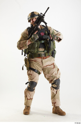 Whole Body Weapons-Rifle Man Pose with machine rifle White Army Athletic Bearded Studio photo references